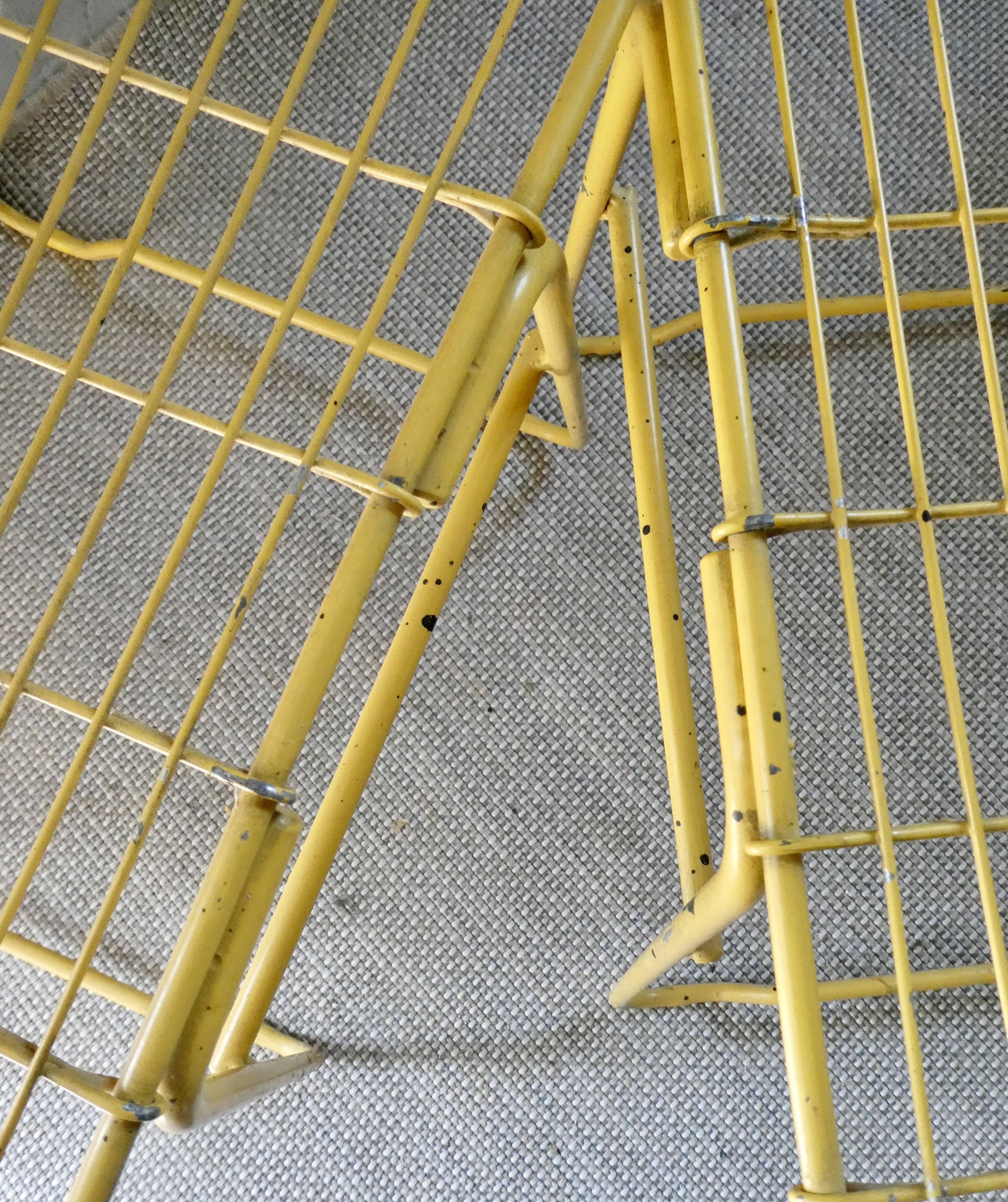 Pair of 1960s metal mesh chairs