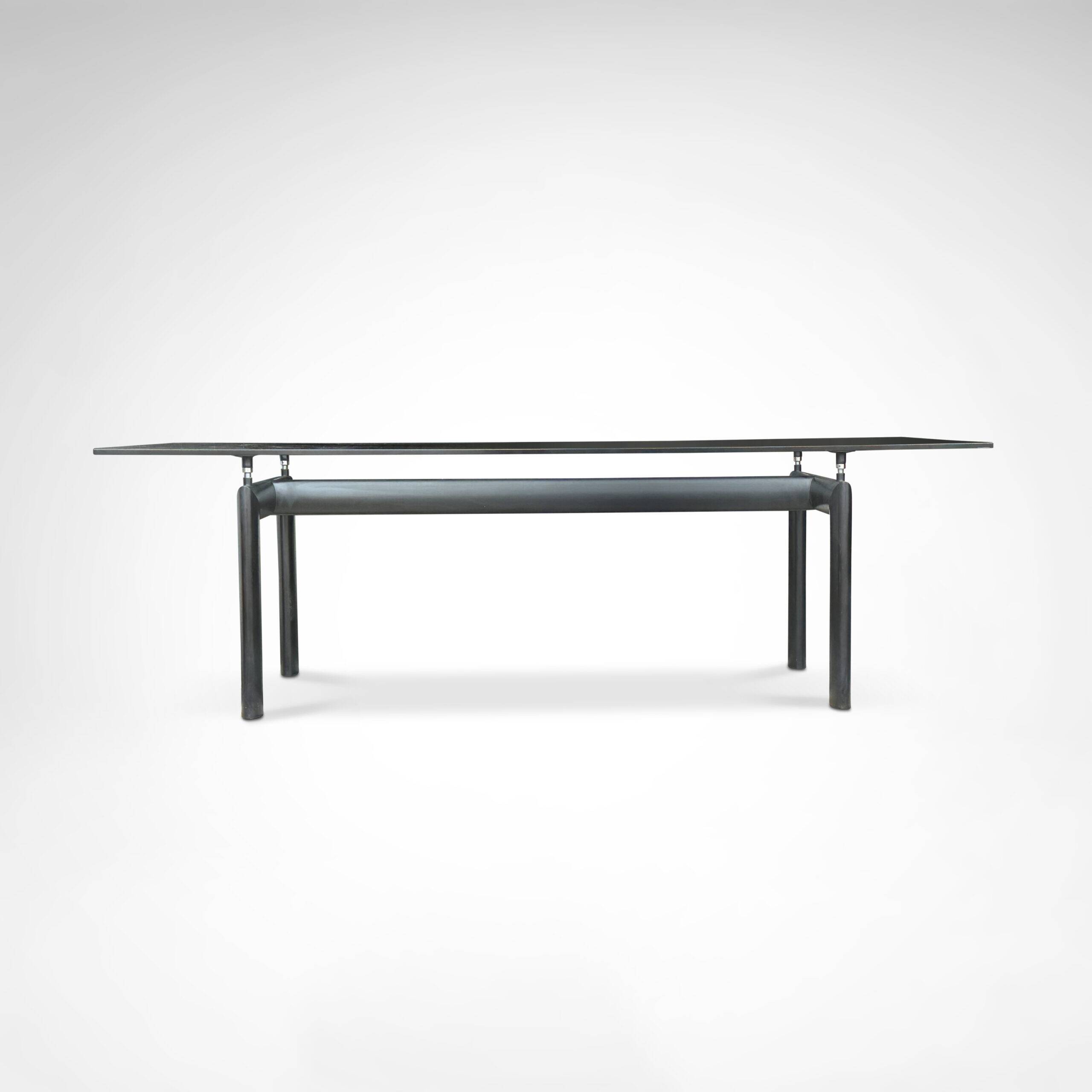Table à manger en verre et métal LC6 par Le Corbusier et al. pour Cassina années 1990