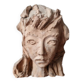 Handmade clay terracotta sculpture head decoration workshop