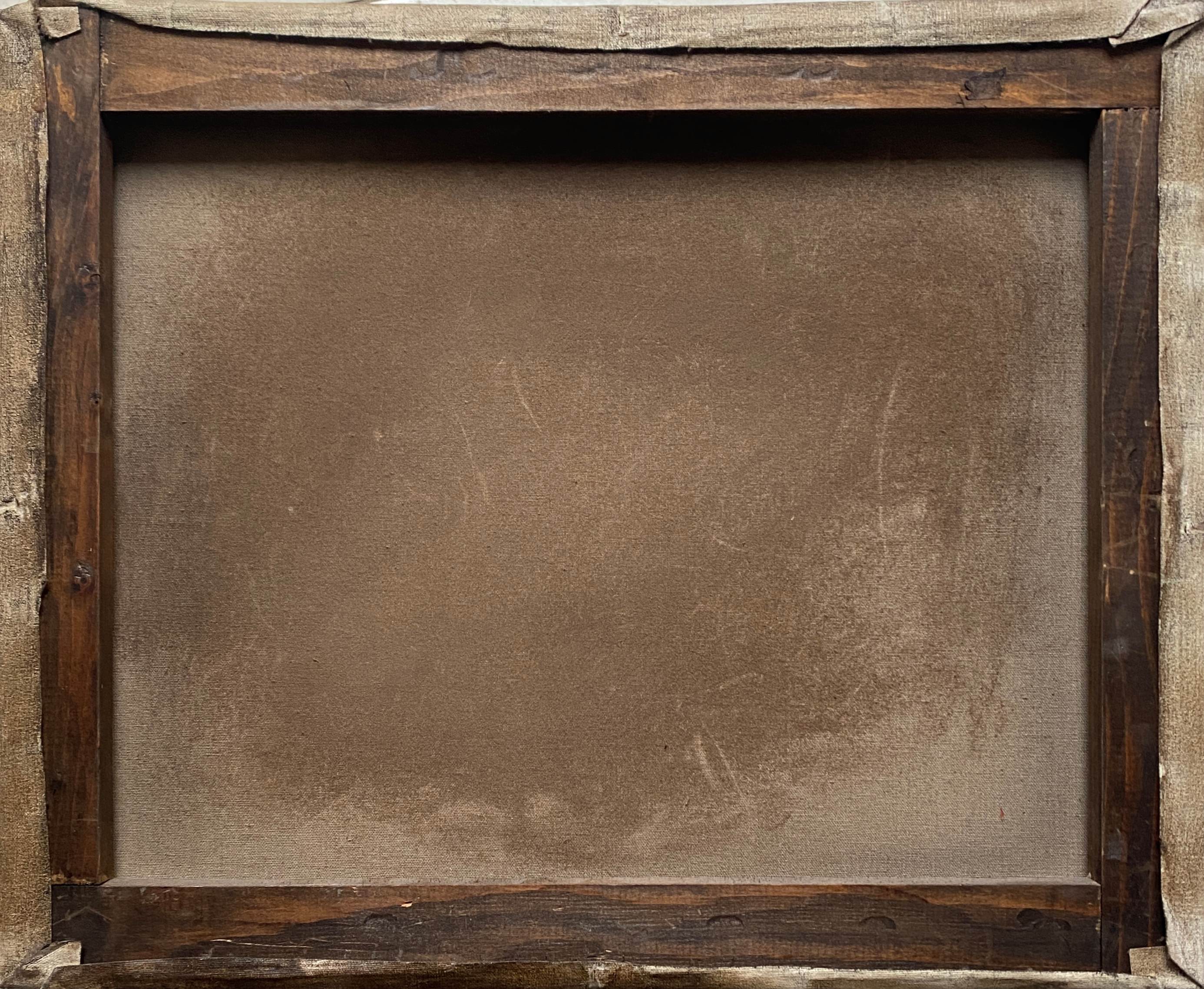 HST painting "The walk, young woman with the umbrella" signed Dervin