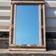 Rectangular mirror in polychrome wood