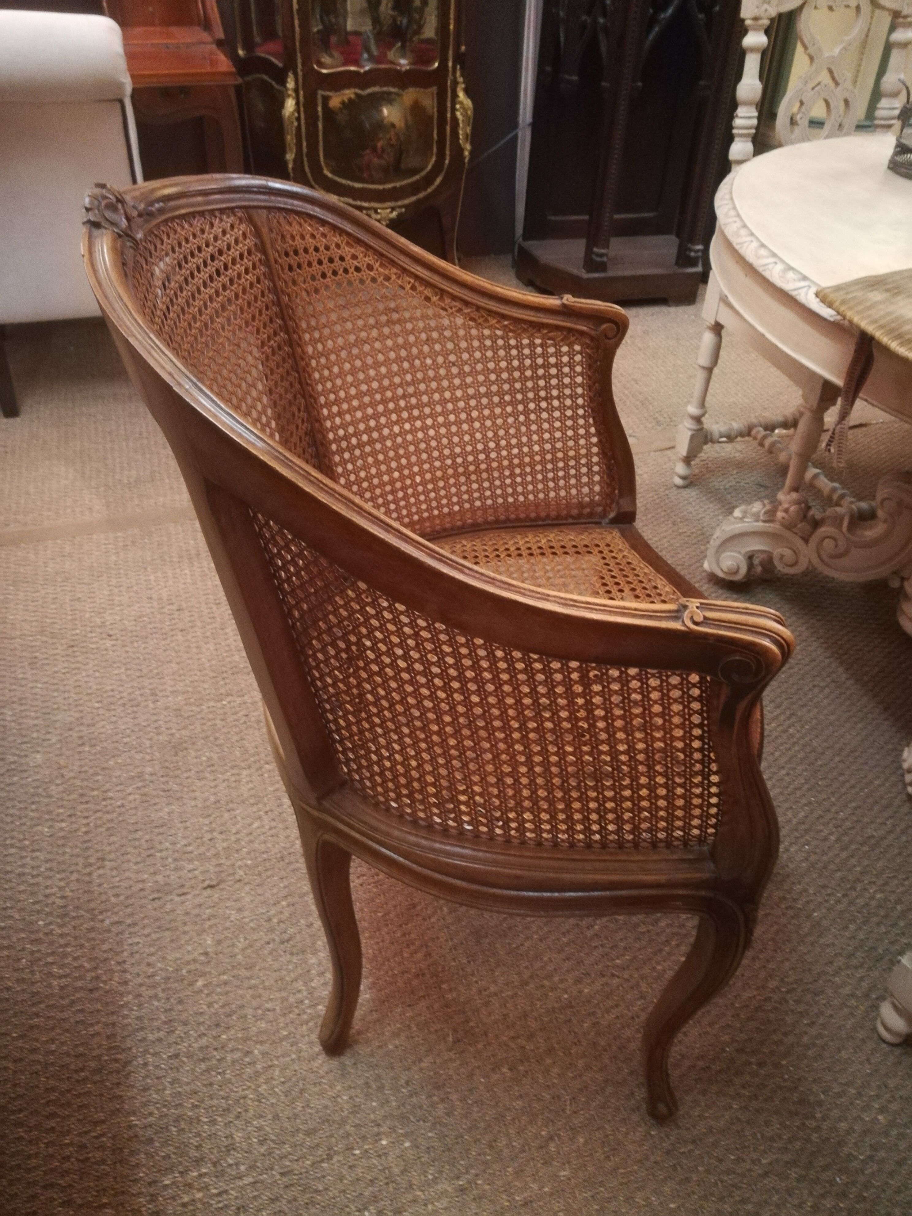 Louis xv style canned armchair