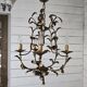 Vintage 5-light foliage chandelier in gold metal
