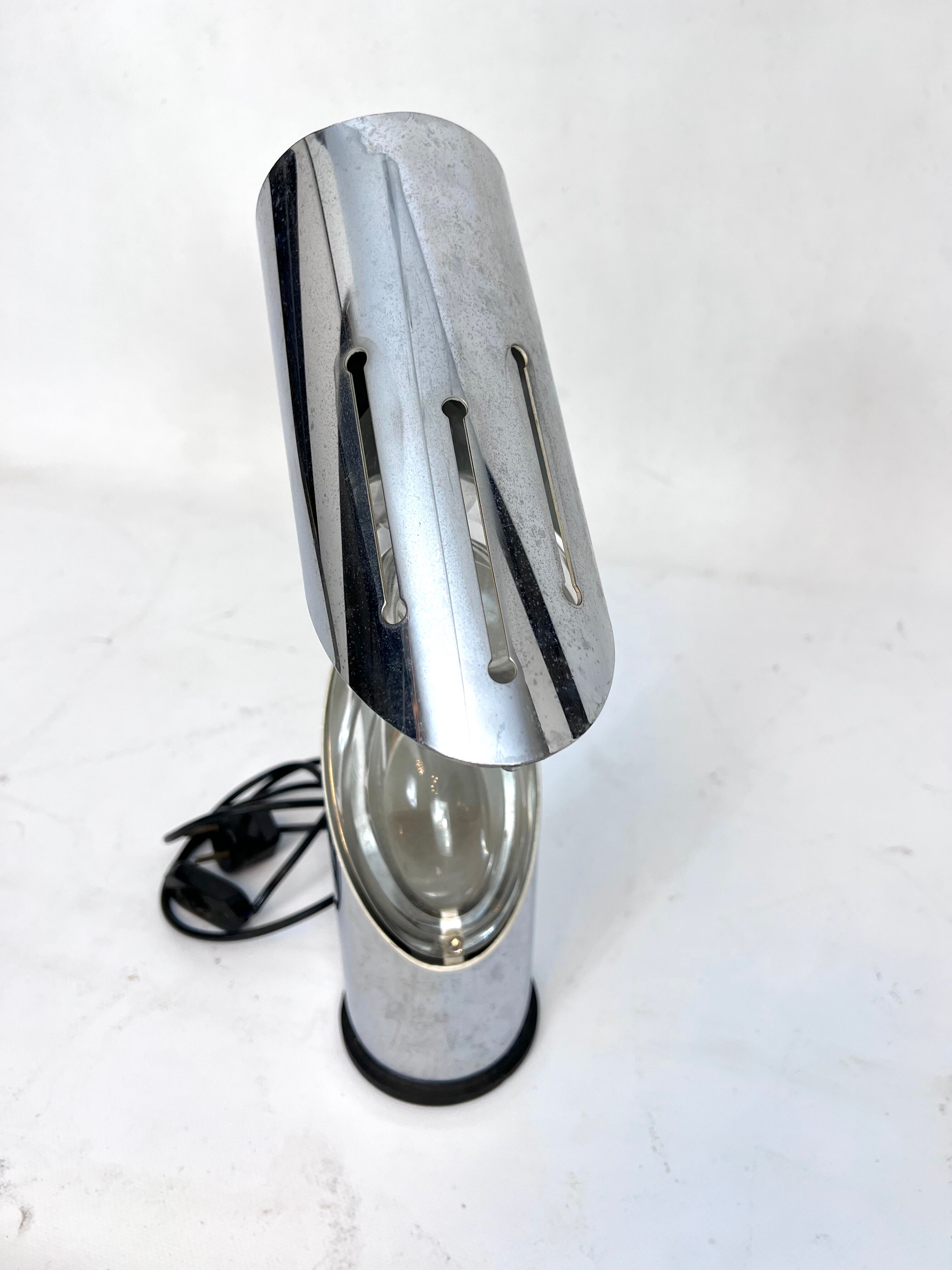 Modern chrome and glass table lamp by Stilkronen, Italy 1960s, Oscar Torlasco