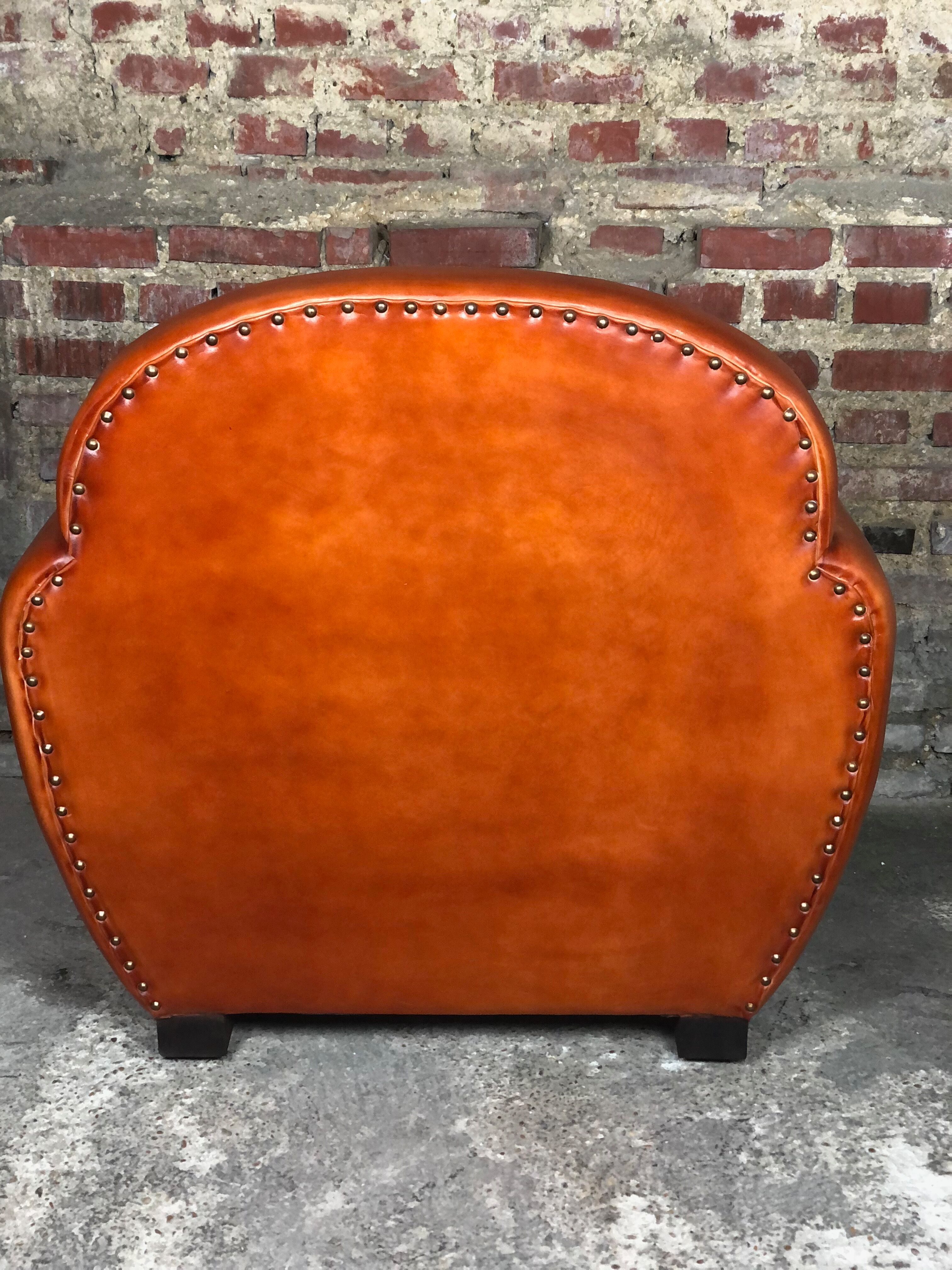 Vintage club armchair in camel leather