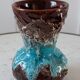Vase brown and blue 70s Vallauris