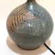 Vintage stoneware lamp by Alain Blanchard, 1970s, fern, rope shade