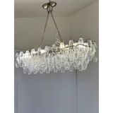 Contemporary Rectangular "Poliedro" Murano Glass Brunish Chandelier by Simo