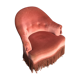 Pink velvet armchair