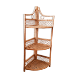 Rattan corner shelf