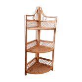 Rattan corner shelf