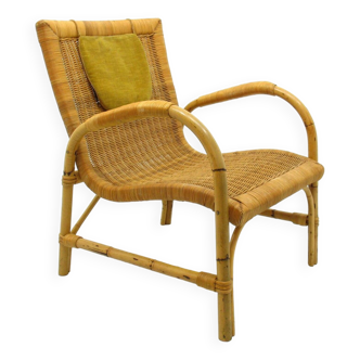 Vintage Rattan Armchair from Arco, 1970s