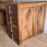 Vintage administrative desk - solid walnut with drawers