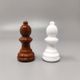 1970s Brown and White Chess Set in Volterra Alabaster Handmade Made in Italy