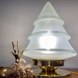 Vintage globe table lamp in frosted glass