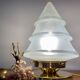 Vintage globe table lamp in frosted glass