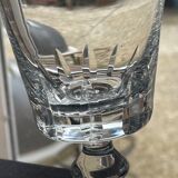 10 verres à pied à porto en cristal - XXème