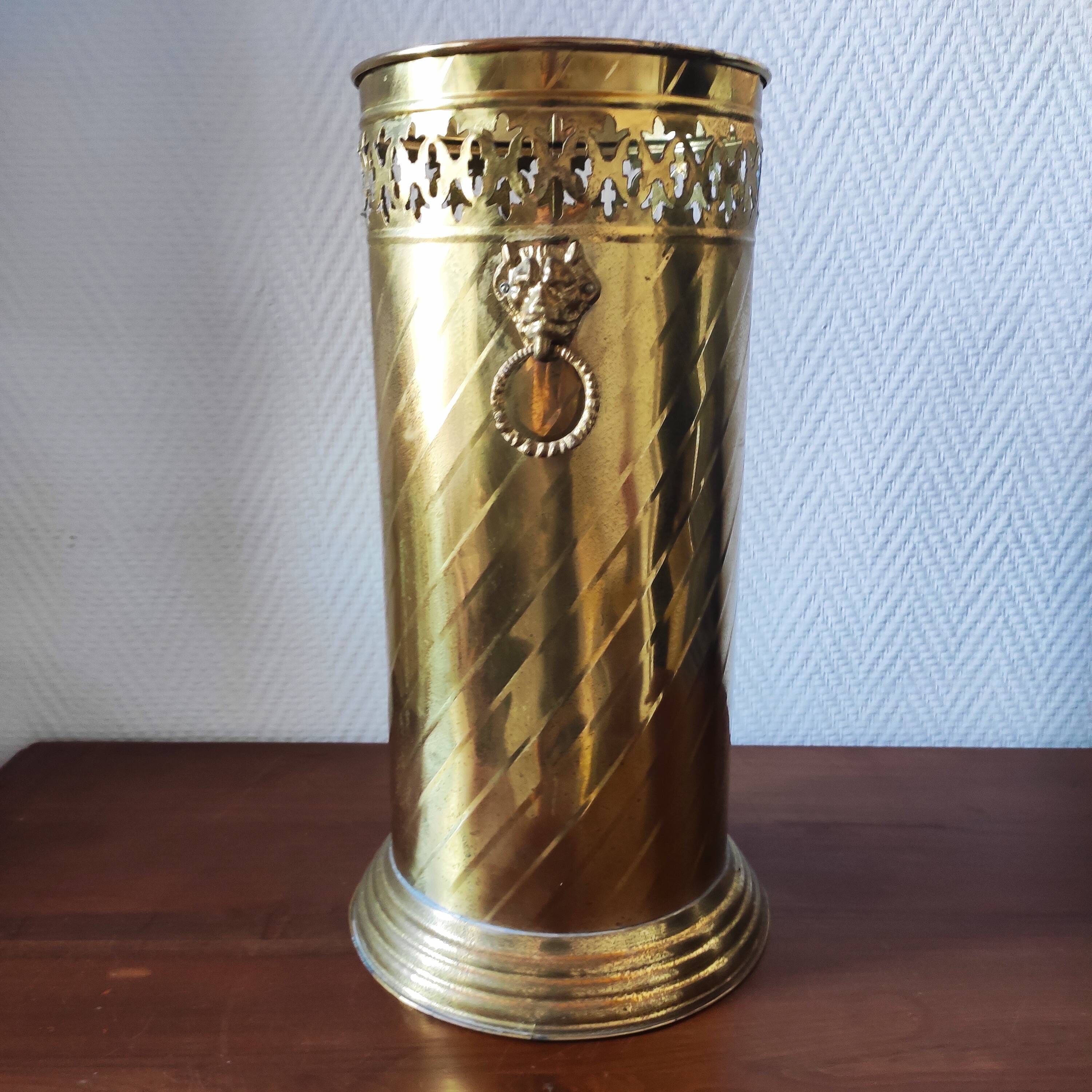 Vintage gold umbrella stand