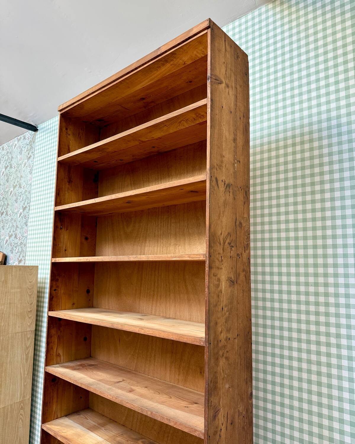 Large vintage wooden bookcase