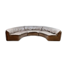 Circular modular leather sofa