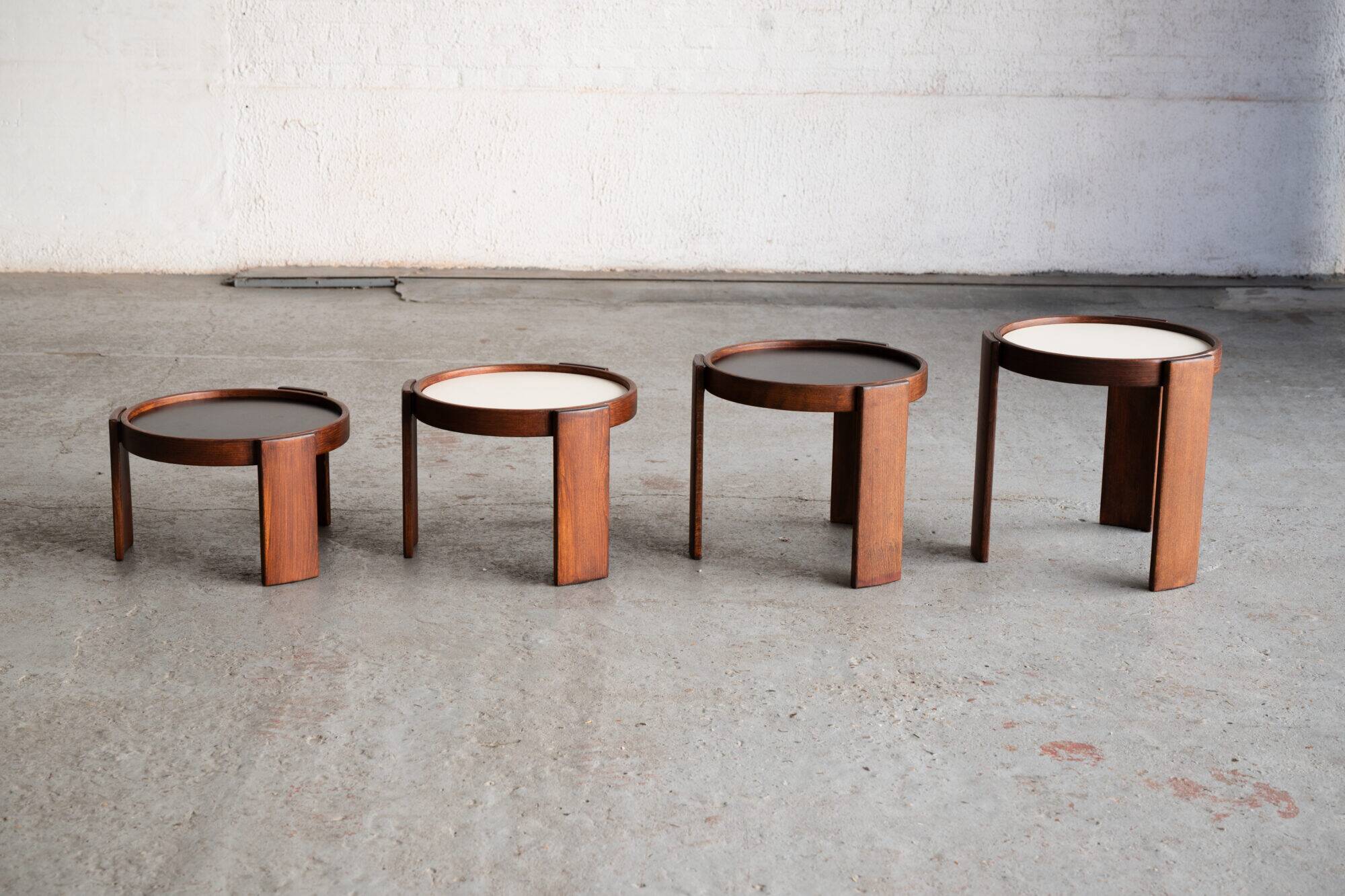 Set of 4 nesting tables by Gianfranco Frattini.