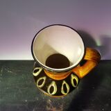 Scheurich europ linie vase beige & black ceramic + vintage germany handle