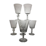 6 crystal wine glasses from the 60s (wheat)