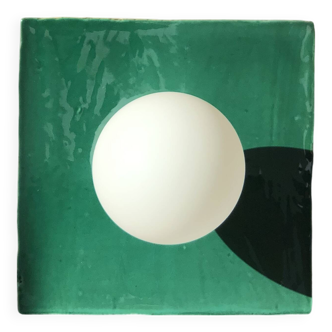 Applique murale en céramique Globe Tile - Carré Coco - Green