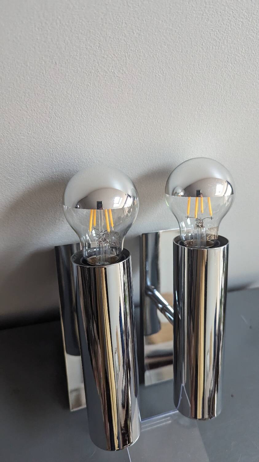 Chrome wall lights