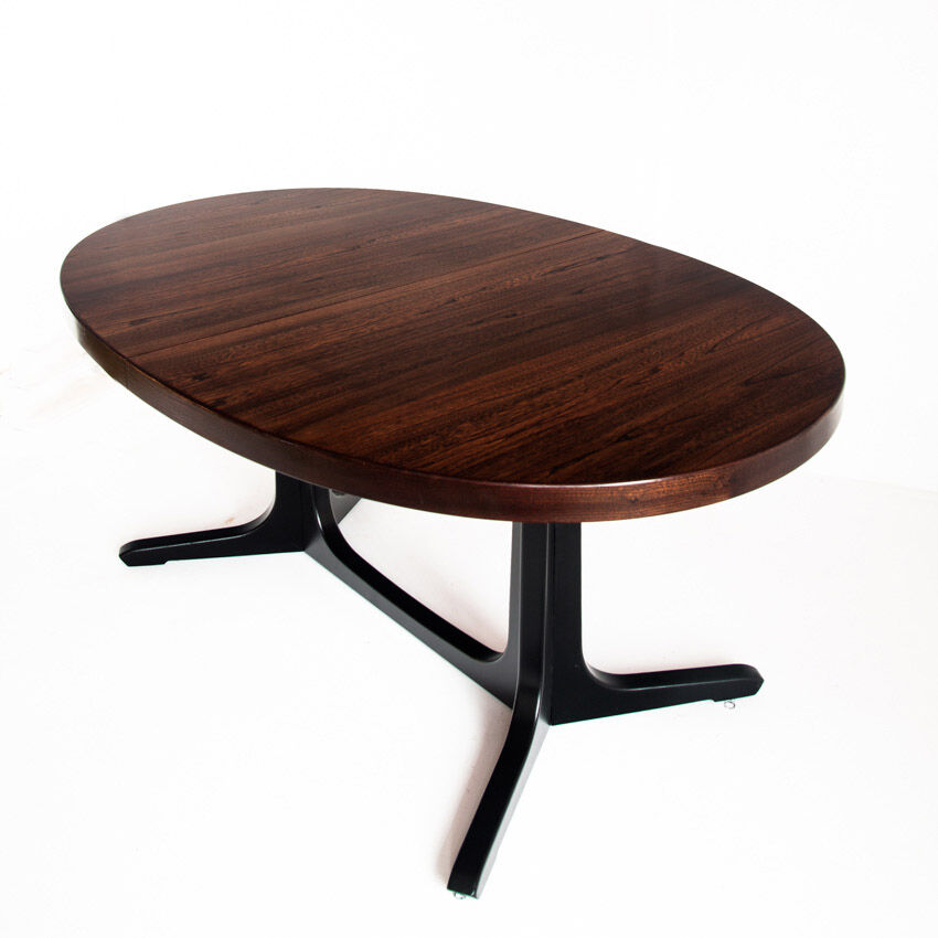 Table à manger avec une rallonge en chêne et bois d'orme, france, années 1970