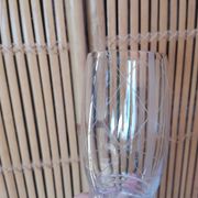 6 large old orangeade glasses - engraved crystal base, typical of the 1930s