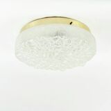 Large Mid-Century Modern Murano Ice Glass Flush Mount from Doria, 1960s