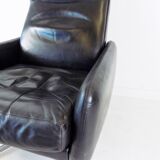 Leather armchair 60s black