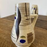 Duo de petits vases abstraits, ton écru, West Germany, 1960