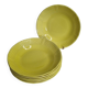 Ensemble de six assiettes creuses jaune grains de riz, "Bon vivant", Gien, 21 cm