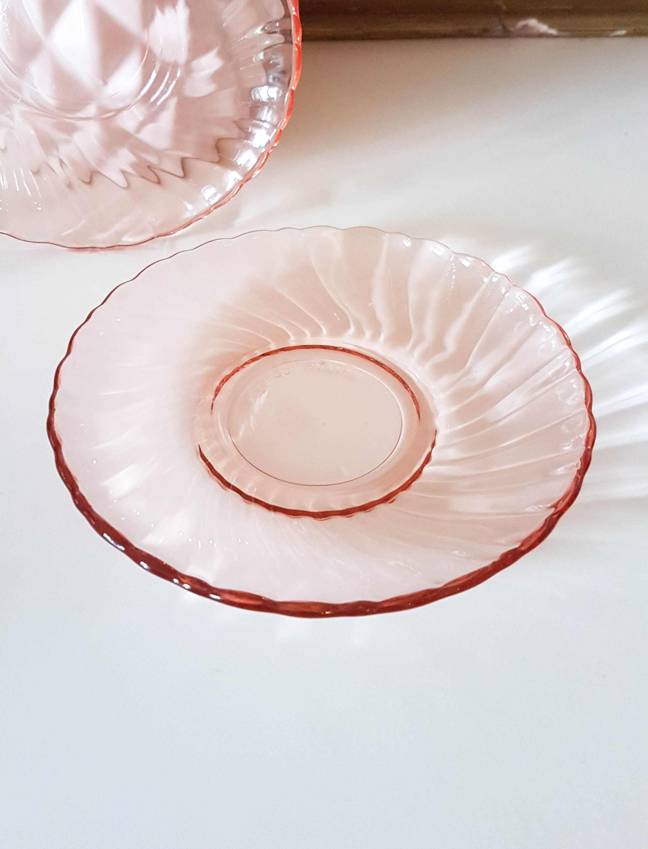 Lot of 6 Pink Tea Cups - Rosaline Subcups ARCOROC LUMINARC Tea Service