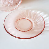 Lot of 6 Pink Tea Cups - Rosaline Subcups ARCOROC LUMINARC Tea Service