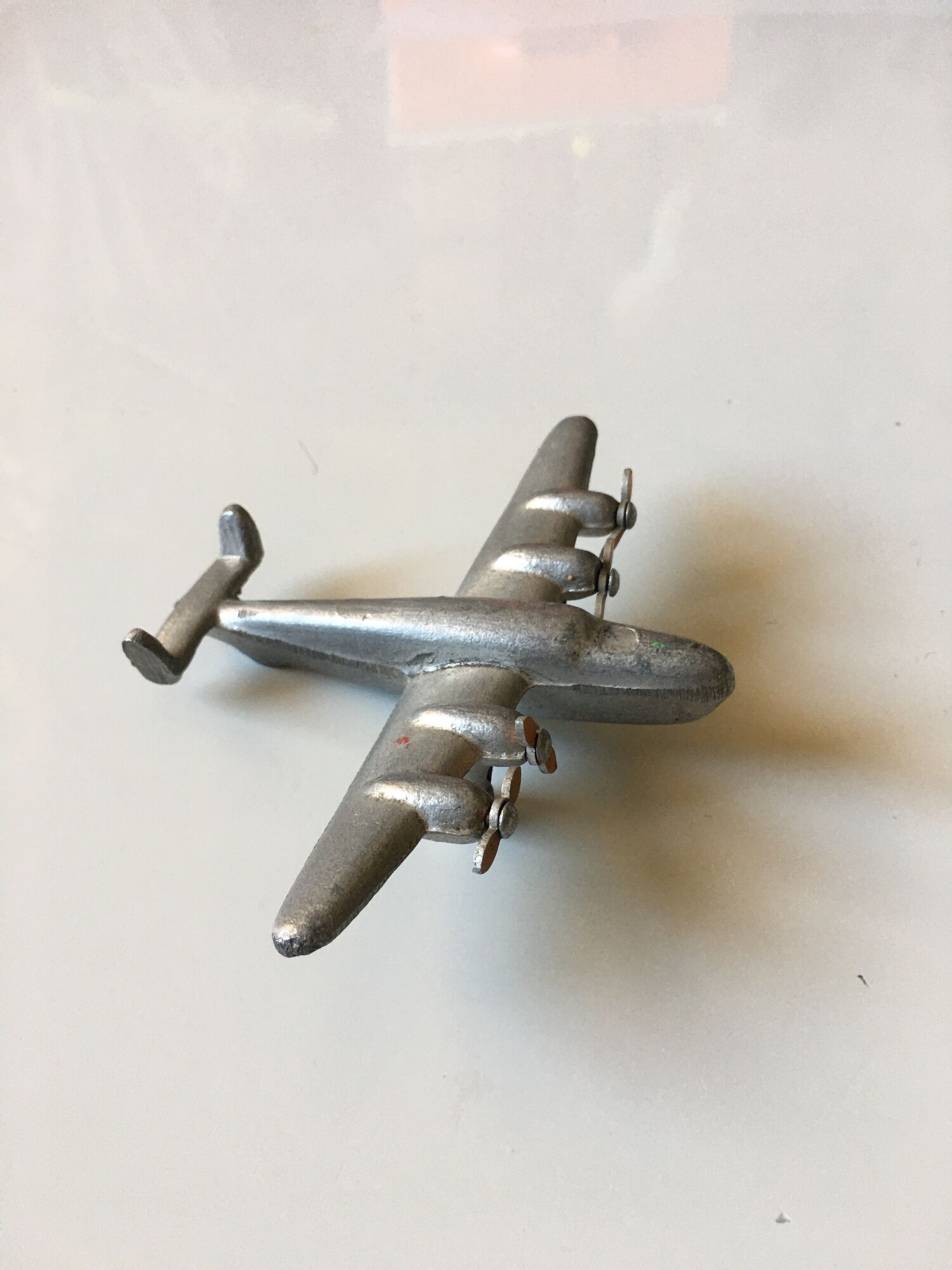 Maquette Avion Aluminium Art Déco - 58 Cm - Style Rétro Argenté - Collection
