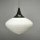 Pair of Space Age Opaline Glass Pendants, Czechoslovakia, 1970s