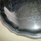 Silver metal serving tray 35.5 cm