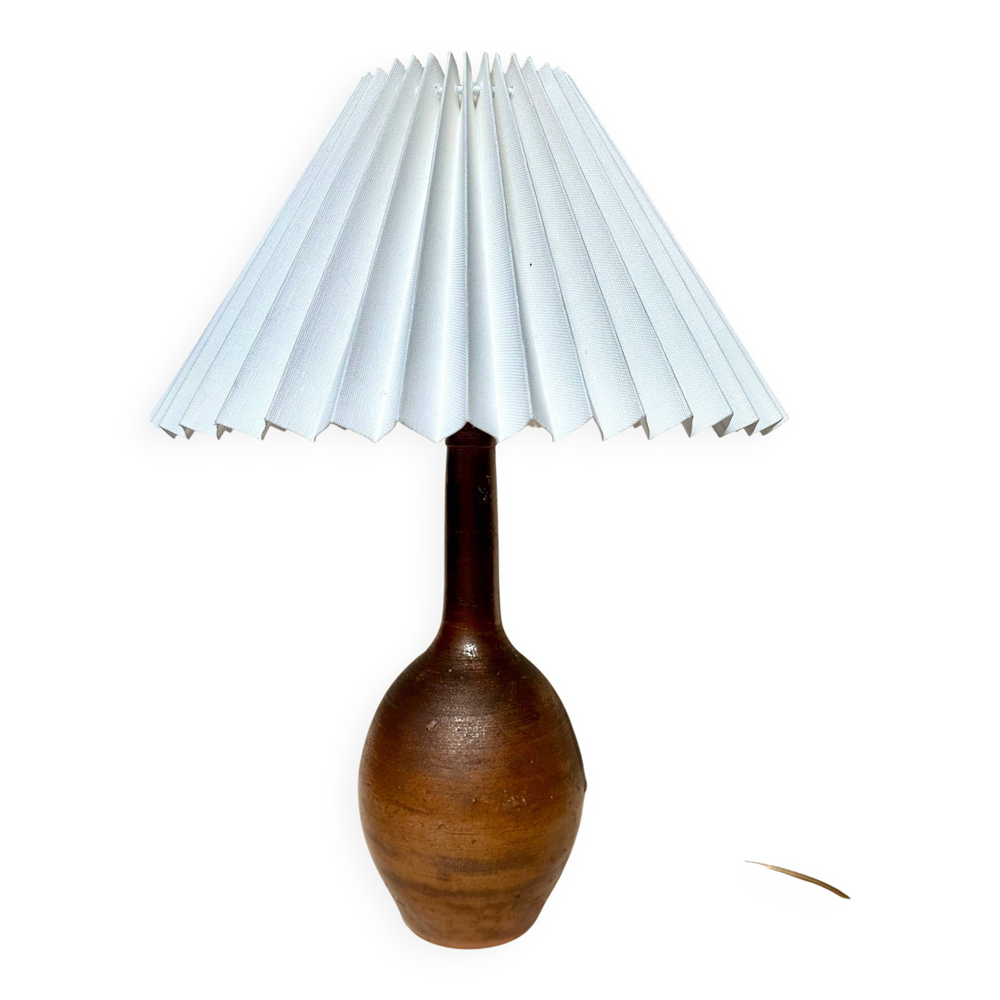 Stone lamp with pleated shade