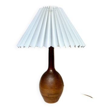 Stone lamp with pleated shade