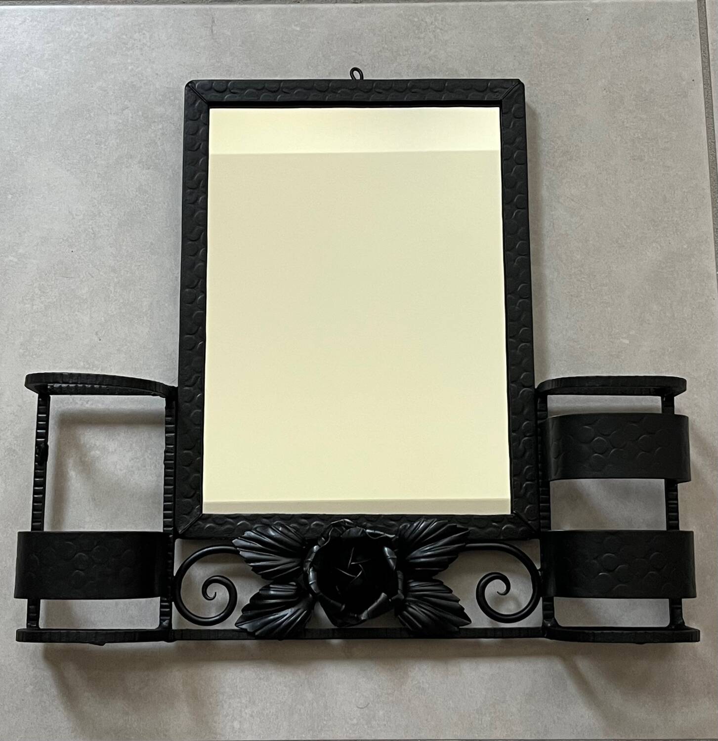 Wrought iron Art Deco mirror