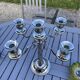 Silver-plated metal chandelier with 5 arms