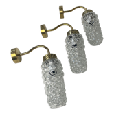 Lot 3 vintage glass wall lamps