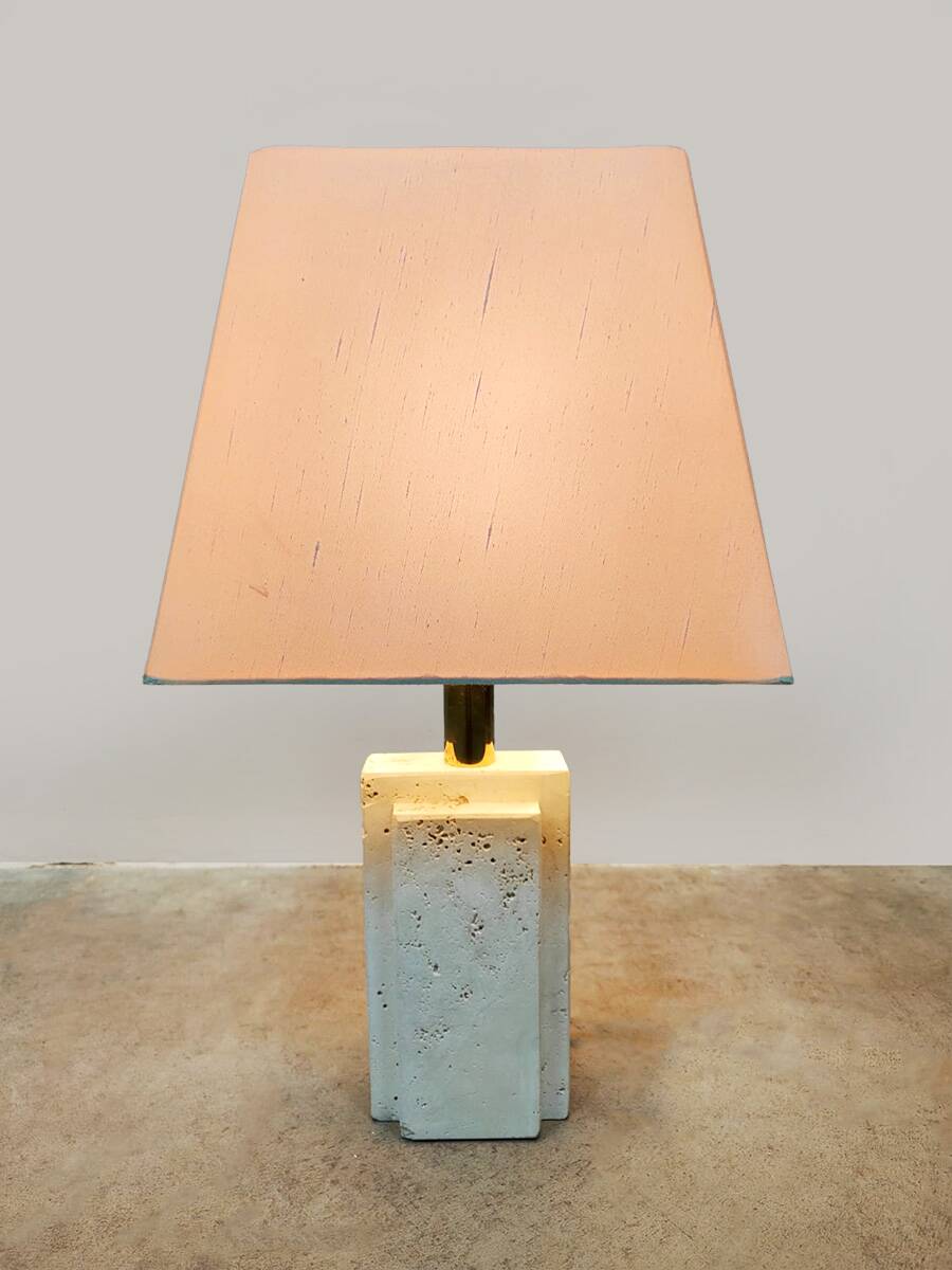 Italian vintage travertine table lamp 1970