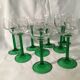 Set de 9 verres à vin blanc pieds verts