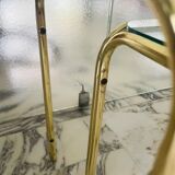Vintage nesting coffee table in gold-plated metal, brass-style, circa 1970