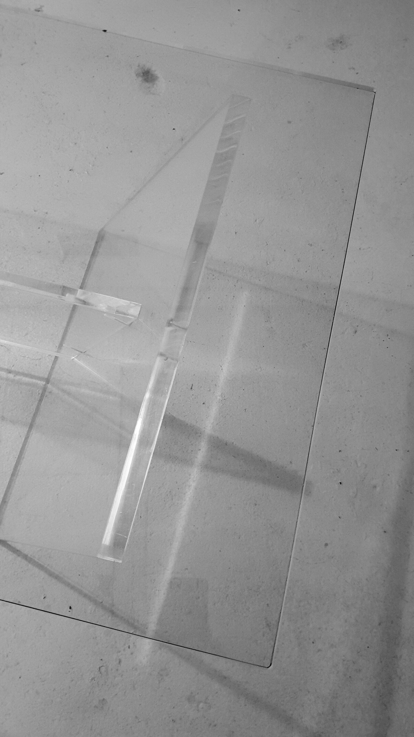 Glass and plexiglass coffee table 1970