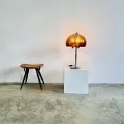 Mid-Century Chromed Mushroom Table Lamp With Acrylic Shade, Europe 1970S